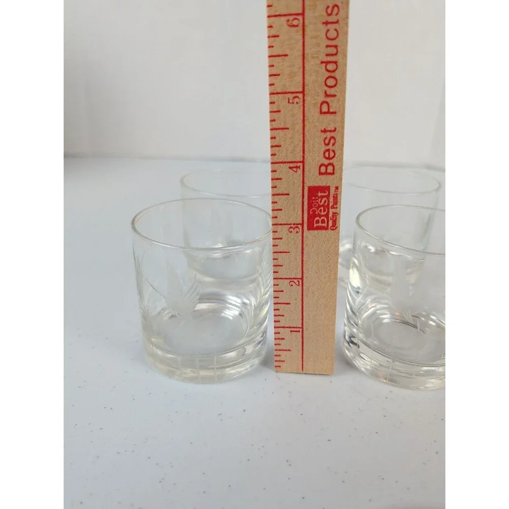 Lenox Lead Crystal Etched Old Fashion Rocks Glass Flying Goose *Rare* Vintage
